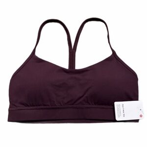 NWT Lululemon Flow Y Bra Nulu *Light Support, A–C Cups (Black Plum) Size 6